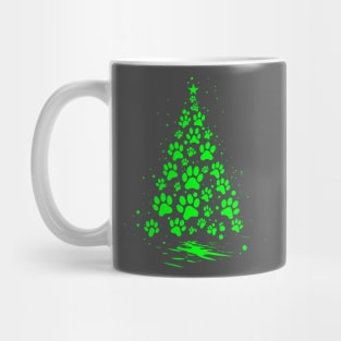 Dog Lover Paw Print Christmas Tree 5 Mug